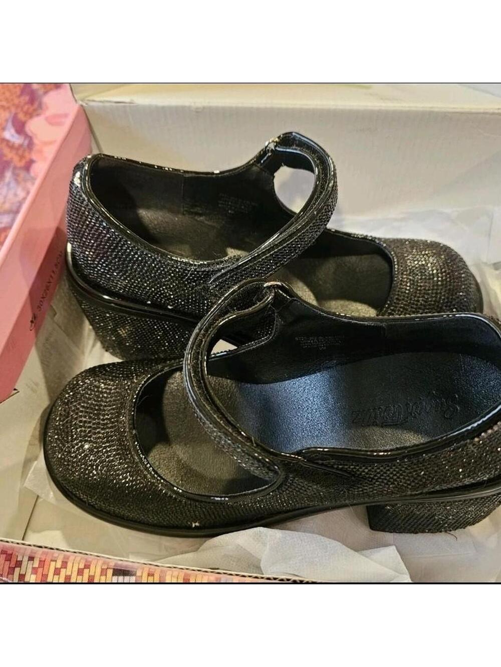 dolls kill womens size 9 sugar thrillz black Mary Jane black rhinestones